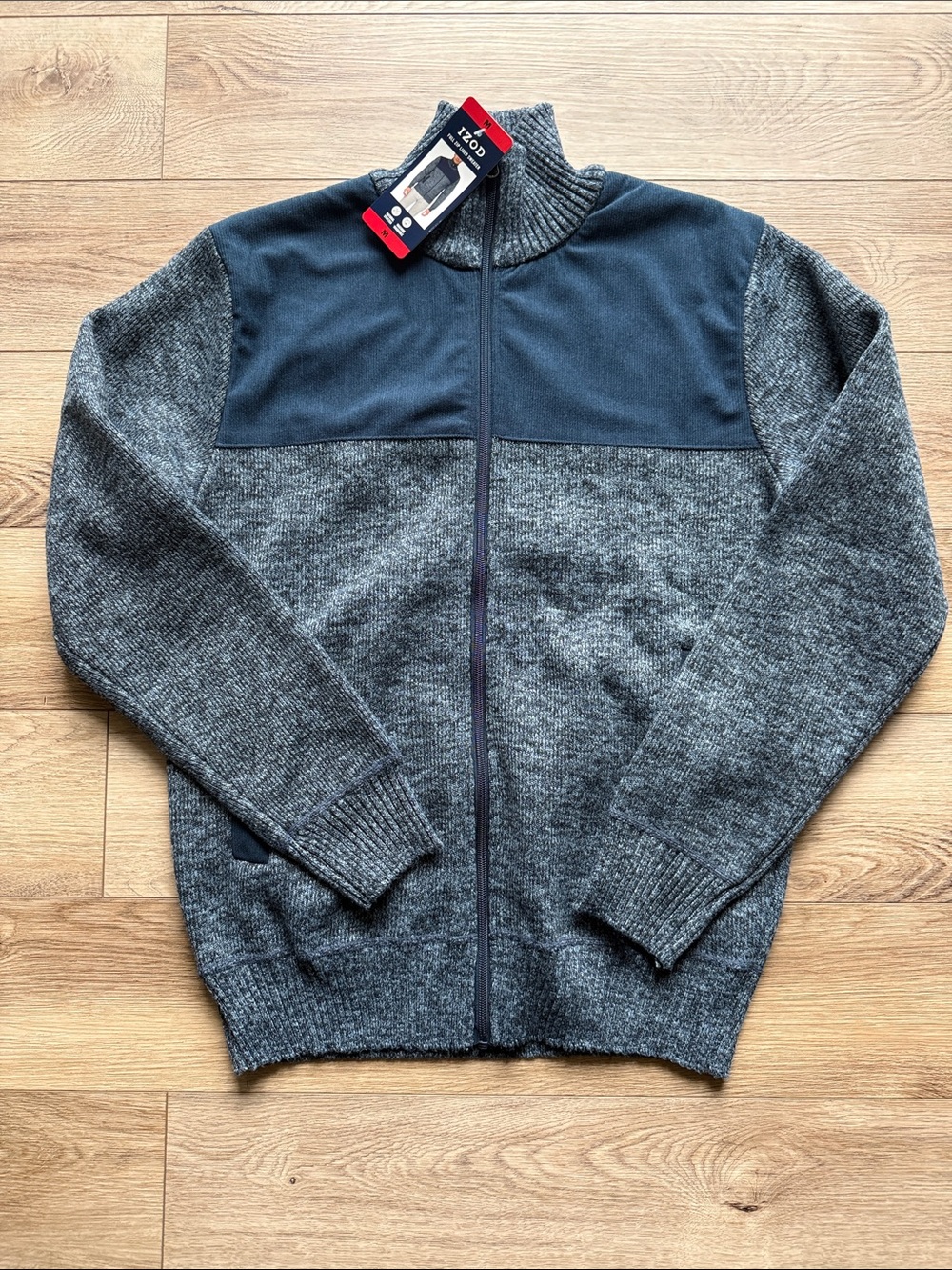 IZOD Men's Full Zip Lined Sweater in Blue